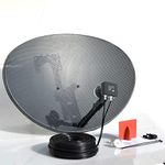 SSL Satellites 80CM Zone 2 Freesat HDR Satellite Dish DIY Self Installation Kit, Latest Dish with Quad LNB, 5 Meter Twin Black Coax Cable, All necessary Brackets, Bolts and SATELLITE FINDER