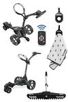 Motocaddy M7 GPS DHC Electric Golf Trolley, Over 40,000 Pre-Loaded Golf Courses, 36 Holes Battery, The Golfather Bundle The Golfather Bundle with Towel Tag, Caddie Towel and Rake Caddy