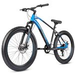 CRADIAC - Black Ninja Fat | 7 Speed Geared MTB Cycle| 26" Inch Mountain Bike |26 * 300 Fat Tires | DISC Brakes | Suspension Fork | Hitensile Steel Frame | for 15+ Years Men/Boys/Girls, Front