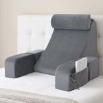 ENITYA Reading Pillow for Sitting in Bed Adult, Back Pillow for Bed Sitting up, Backrest Cushion, Lounging/Reading/Gaming/Resting/Watching TV, Bedrest, Couch or Floor, Medium 19"(Grey)