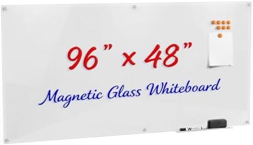Magnetic Low-Iron Glass Whiteboard, 96 x 48 in, Pure White