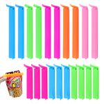 Redamancy 20Pcs Food Clips, Plastic Food Bag Clips, Multicoloured Reusable Bag Clips for Food Storage, 2 Different Sizes Freezer Bag Clips for Snacks, Foods and Kitchen Storage