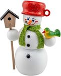 Seiffener Volkskunst German incense smoker snowman, height 15 cm / 6 inch, original Erzgebirge by Seiffener Volkskunst