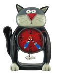 Allen Designs Resin Wall Clocks Black Kitty Cat Pendulum Wall Clock 8 X 11 X 1.5 inches Black