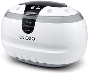VLOXO CD-2800 Ultrasonic Cleaner Jewellery Cleaner 600ml 50W 42khz Silver Cleaner for Jewelry Ring Earring Necklace Glasses Watch Metal Coins Dentures Razots Tattoo Tools[Energy Class A+++]