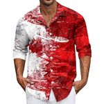 AMXYFBK Men Clothes Hawaiian Shirts Palm Tree Shirt Button Down Shirt Men Short Sleeve Bowling Shirts for Men Men's T-Shirts Floral Short Sleeve Mens Hawaiian Shirts Mens Short Sleeve Red XL