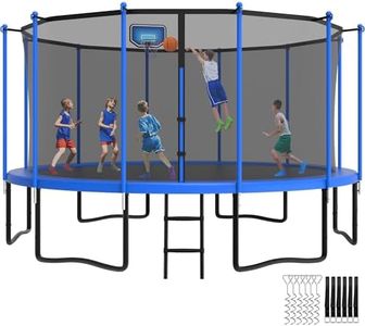 YORIN Tranpoline 16FT, Outdoor Tranpoline for Kids and Adults 1500LBS Tranpoline with Basketball Hoop, Enclosure Net, Back Yard Heavy Duty Recreational Tranpolines, ASTM Approved