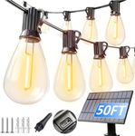 luckystyle 50FT Solar String Lights