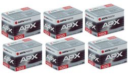 6pcs Agfa APX 100 135-36 Professional B&W Film