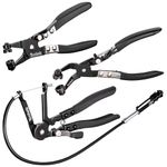 Toolwiz 3 Pcs Hose Clamp Pliers, Hose Clamp Tool Includes 27" Long Reach Wire Spring Hose Clamp Plier, Angled Spring Clamp Pliers, Flat Band Hose Clamp Plier for Ring-Type or Flat-Band Hose Clamp