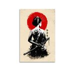 XDTIOPIMY Retro Asian Art Poster Geisha Samurai Decor Japanese Wall Decor Contemporary Japanese Poster Asian Decor Canvas Painting Pictures for Wall Art Unframed Size 16x24 Inchs