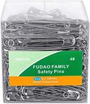 Large Safety Pins 2.2 inches (56mm), Size 4, 200 pcs, Nickel - Plated Steel (200)