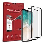 iCarez [Full Coverage Tempered Glass Screen Protector for iPhone X iPhone Xs 5.8-Inch (Case Friendly) Easy Install [2 Pack 0.3MM 9H 2.5D] with Lifetime Replacement Warranty