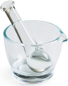 Ultrassist 8oz Glass Mortar and Pestle Bowl, Medicine Grinder and Mixer for Pharmacy or Science Lab