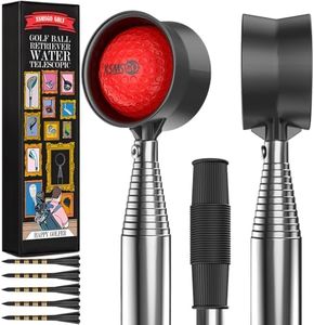 XSMSGO 9Ft/12Ft Telescopic Stainless Steel Golf Ball Retriever for Water, High Durability Double Sided Golf Ball Picker Upper, Men's and Women's Golf Accessories Gifts.