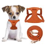 CHEDE No Pull Puppy Harness and Multifunction Dog Leash Set- 8 Colors Soft Adjustable No Choke Escape Proof Cute,Lightweight Pet Vest Harness for Small and Medium Dog (XXS, Khaki)