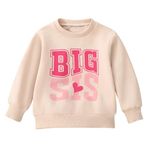 Toddler Girls Big Sister Sweatshirt Little Sis Matching Outfit Baby Boy Brother Long Sleeve T Shirts Tops Lil BRO Tees Clothes (Pink Big SIS-Beige, 2-3 Years)