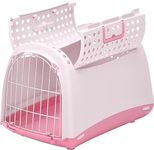 iMac Imported Italy Made Pet Carrier Two Door Top Load Small Size for Dogs and Cats (21-inch) (Pink)