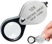 Jewelers Loupe 10x Magnification Jewelry Loop, Foldable Jewelry Magnifier Hastings Triplet 10x Loupe for Stamp & Coin Collectors, Hobbyists, Watches