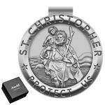 Anwlki Saint Christopher Medal for Car St Christopher Visor Clip Accessories Bless Driving Safety Religious Gift for Parent, Family, Friend, Driver (1)