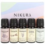 Nikura Insect Repellent Essential Oil Gift Set - 5 x 10ml | Mosquito Repellent, Holiday, Spider Repellent, Essential Oils for Diffuser for Home | Cedarwood, Citronella, Lemon, Lemongrass, Peppermint