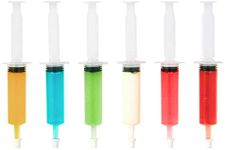 50 PACK 1.5 oz Halloween Jelly Syringes Shot, Medium Containers with Lids, Perfect for Plastic Shot Glasses or Jelly Cups, Great for Halloween Thanksgiving Christmas Party