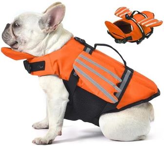 Petglad Wings Dog Life Jacket Adjustable Dog Life Vest with Chin Float Reflective Stripes and Rescue Handles, High Buoyancy Puppy Swim Float Vest for Small Medium Large Dogs (Orange, XL)