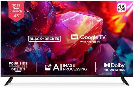 BLACK+DECKER 109 cm (43 inches) A1 Series 4K Ultra HD LED Smart Google TV BXTVGU43UD2875ATIN (Black)
