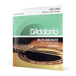 D'Addario Guitar Strings - Acoustic Guitar Strings - 85/15 Bronze - For 6 String Guitar - Full, Bright Tone - EZ920 - Medium Light, 12-54