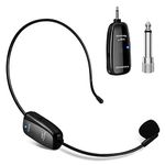 XIAOKOA Wireless Microphone Headset, UHF Wireless Mic Headset and Handheld 2 in 1, 160 ft Range for Voice Amplifier, Stage Speakers, Teacher, Tour Guides, Fitness Instructor