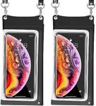 VANHVIS Universal Waterproof Phone Pouch 2 Pack, IPX8 Waterproof Cell Phone Case Dry Bag, up to 6.8", Compatible with iPhone 14 13 12 11 Pro Max Samsung Huawei Xiaomi, for Swimming, Surfing (Blue)