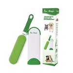 Fur Magic Pet Hair Remover Lint Brush With Self-Cleaning Base, Reusable Fluff Remover for Clothes, Double-Sided Fur Cleaner for Dog and Cat, Green