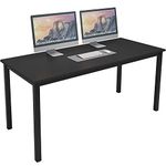 sogesfurniture Computer Desk 55 inches Large Office Desk Computer Table with BIFMA Certification Sturdy Office Desk Writing Desk, BHUS-YL-AC3-140BK