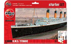 Airfix Ship Model Building Kits - RMS Titanic Miniature Craft Kit, 1/1000 Scale Model Boat Kits for Adults to Build, Incl. Titanic Model Ship, Paint, Brushes & Poly Cement - Titanic Gifts for Men