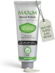 MAXM Multi-Purpose Metal Polish Paste with Fresh Pine Scents – Works on Stainless Steel, Brass, Copper, Chrome, Jewelry & Cars | Non-Abrasive Rust Remover & Tarnish Restorer | Biodegradable Tube 4.2oz