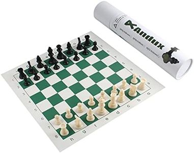 Andux Chess Game Set Pièces D'échecs et Plateau Enroulable XQTZ-01 (Vert, 42x42cm)