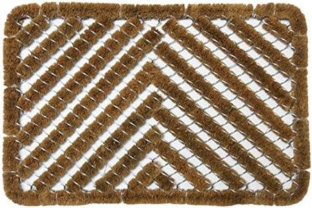 Rubber-Cal 10-100-514 Herringbone Outdoor Scraper Door Mat, 18 by 30-Inch, Brown