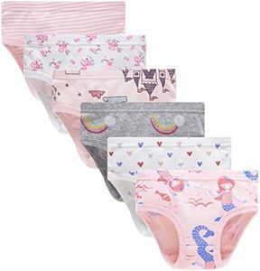 Barara King Toddler Soft 100% Cotton Panties Little Girls' Undies Assorted Underwear (Pack of 6) Size 5