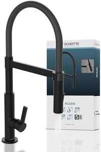 SCHÜTTE 79147 MIAMI Küchenarmatur 360° mit Soft Touch Schlauch, Einhebelmischer mit ausziehbarer, magnetischer Geschirrbrause, Mischbatterie für die Spüle, Wasserhahn Küche Schwarz Matt