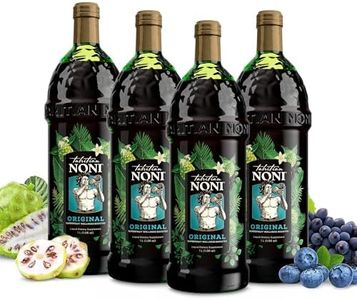 TAHITIAN NONI Juice by Morinda, Original and Authentic, Noni Fruit Puree from Tahiti with Natural Blueberry & Grape (Resveratrol), All-Natural Daily Wellness Drink - 4 One Liter Juice Bottles Per Case
