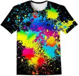 LAIDIPAS Boys Girls 3D Graphic Shirts Cool Crewneck T-Shirt Unisex Short Sleeve Top Tees 6-16 Years, 1-graffiti, 11-13 Years