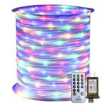 RcStarry 165FT Dia 3MM Rope String Lights, 50M 500 LEDs Plug in 8 Modes Remote&Timer Indoor Outdoor IP67 Waterproof Rope Fairy String Lights for Garden, Patio,Landscape, Bedroom and More(Multicolor)