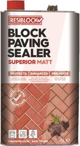 RESIBLOCK Superior Matt Paving Sealer 25L – 5 x 5L Driveway Cans