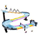 Hot Wheels Mario Kart Rainbow Road Raceway 8-Foot Track Set with Lights & Sounds & 2 1:64 Scale Vehicles, Toy Gift for Kids Ages 4 Years Old & Up, GXX41