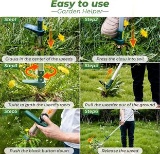 Walensee Stand Up Weed Puller – Long Handle Garden Tool with 3 Claws
