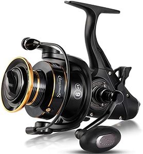 Sougayilang Bait Feeder Spinning Reels,33Lbs Drag Carp Fishing Reel Front and Rear Drag System, Freshwater Fishing Reel for Live Liner Bait Fishing Action-5000