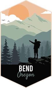 Bend Oregon 4-Inch Fridge Magnet Outdoors Hike Design