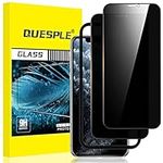 QUESPLE Privacy Screen Protector for iPhone 11 Pro Max/XS Max 6.5-Inch, Black Edge Anti Spy Tempered Glass Film with Easy Installation Tool, Case-Friendly, 2-Pack