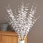 6Pcs 29.5'' Long Stem Artificial Jasmine Flowers Tall Fake Flower Bouquet Faux Jasmine Plants for Hotel Home Office Kitchen Bedroom Wedding Party DIY Decor（White）