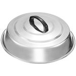 Stainless Steel Pot Lid Heavy Duty Cheese Melting Dome 12 Inch Round Basting Cover Pans Pots Lid Replacement Steaming Cover for Flat Top Griddle Grill Cooking